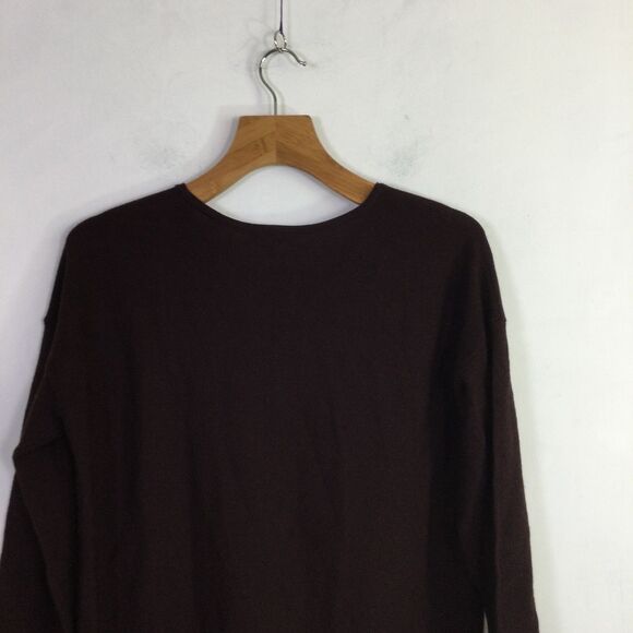 Eileen Fisher Womens Tunic Sweater Merino Wool Long Sleeves Brown Size Large - Picture 12 of 16